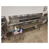 3 WELL SINK, STAINLESS STEEL