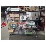 ROLLING WIRE SHELF W/ CONTENTS TO INCLUDE BUT NOT