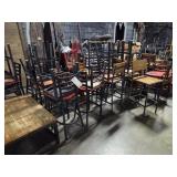 LARGE GROUP OF VARIOUS CHAIRS, BARSTOOLS, TABLE,