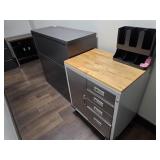 FILING CABINET, 3 DRAWER, W/ WOOD TOP ROLLING