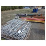 GROUP OF VARIOUS PALLET RACK CROSS BEAMS AND GRID