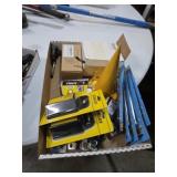 FLAT OF RAZOR BLADES, PUDDY KNIVES, ALARM CLOCK,