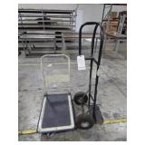 GROUP OF (1) HAND TRUCK, (1) FOUR WHEEL CART