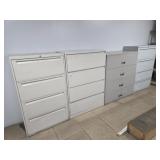 GROUP OF (4) VARIOUS FILING CABINETS, 4 DRAWER