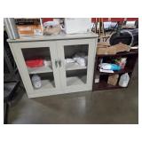 GROUP OF (1) TWO DOOR CABINET, (1) BOOK CASE, W/