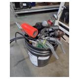 GROUP OF VARIUS GREASE GUNS & HAMMERS