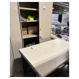4 Foot Metal Table w/Filing Cabinet
