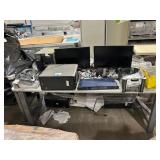6 Foot Metal Table w/contents