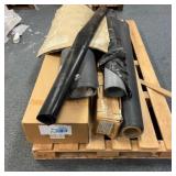 Pallet with Black Curtains