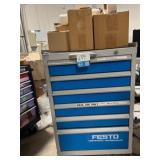Blue Festo Cart on Wheels w/contents