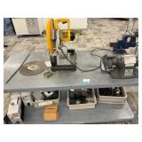 Metal Table with Contents