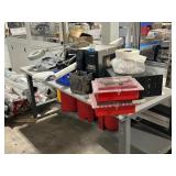 6 Foot Metal Work Bench w/contents