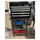 Black Plastic Utility Cart w/ Kobalt Tool Box