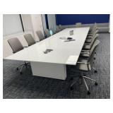 Glass Top Conference Table w/ Office Chairs and Ca