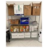 Wire Shelving Unit w/ Contents