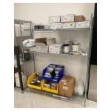 Wire Shelving Unit w/ Contents