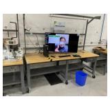Uline Mobile Workstation Table, Maple Top