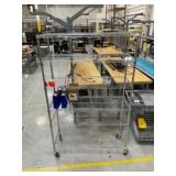 Rolling Wire Shelving Unit w/ Contents