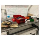 Work Table with COntents & Rolling White Board
