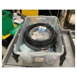 Plastic Bin w/ Assorted of RF Cables & Connectors