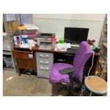 Shipping Area Desk, Chair, Shelving g & Supplies