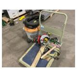 Card w/ Skill Saw, Cart, Vacuum & Straps