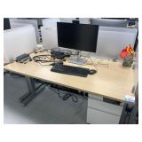 Electric Sit/Stand Desk with Privacy Glass, (1) De