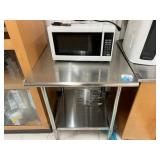Stainless Steel Table & Microwave Oven