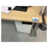 Electric Sit/Stand Desk with Privacy Glass, (1) De
