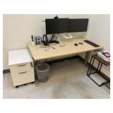 Office with Sit/Stand Desk, File Cabinet, Bookcase