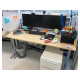 Electric Sit/Stand Desk with Privacy Glass, (1) De