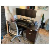 Office Desk / Chair / (2) 24ï¿½ Monitor / Book Case