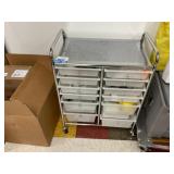 Stainless Steel Rolling Cart with Lab Supplies