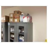 Metal Storage Cabinet with Lab Supplies