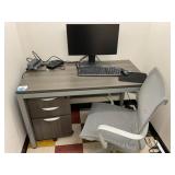 Office Desk & Chair w/ White Board, 3-Drawer File