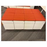 Orange Top 2 Drawer File Cabinet with Key