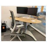 Manual Sit/Stand Desk, Office Chair, 36ï¿½ round tab