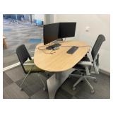 Manual Sit/Stand Desk, Office Chair, 36ï¿½ round tab