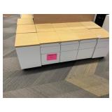 2 Drawer File Cabinet on Wheel Yellow Padded Top *