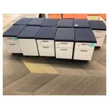 2 Drawer File Cabinet on Wheel Blue Padded Top *So