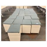 2 Drawer File Cabinet on Wheel Light Blue Padded T