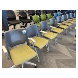 Green Chairs with Wheels