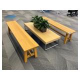 (2) Bench 69 1/2ï¿½ x 14 x 17ï¿½ , Coffee Table 59ï¿½ x