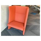 Orange Chairs w/ Small Round White Table