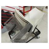 White Stacking Chairs With Cart