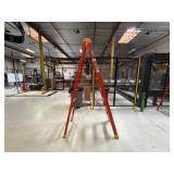 Werner Twin Stepladder: 6 ft Ladder Size, Fibergla