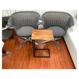 Two Steelcase i2i Swivel Chairs Eith Coffee Table