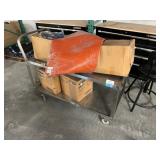 Metal Cart w/ Contents