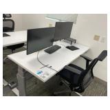 Adjustable Office Desk w/ Monitors