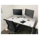 Adjustable Office Desk w/ Monitors